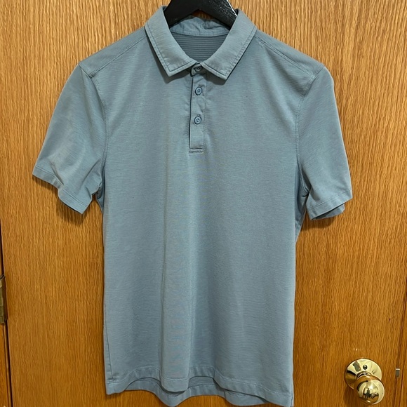 Lululemon Men's Evolution Polo Blue Gray Cast Size S Silverescent Quick-Drying - Picture 1 of 7